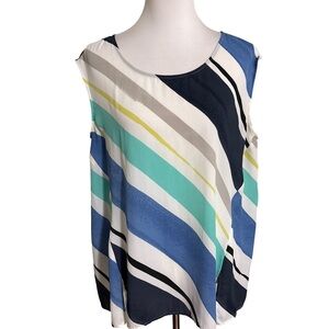Sejour Striped Multicolor Sleeveless Blouse
